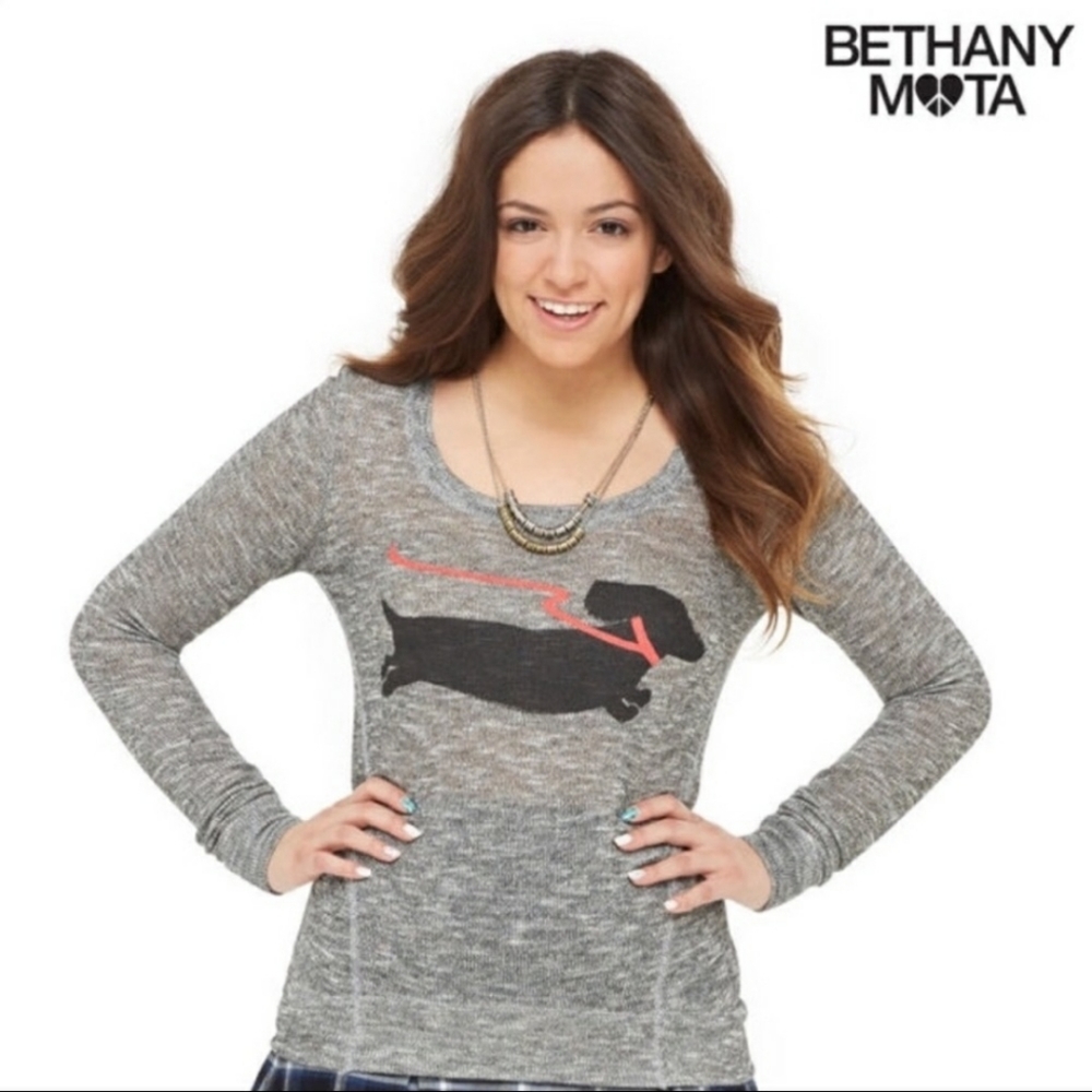 Bethany Mota dachshund dog long sleeve top size XS